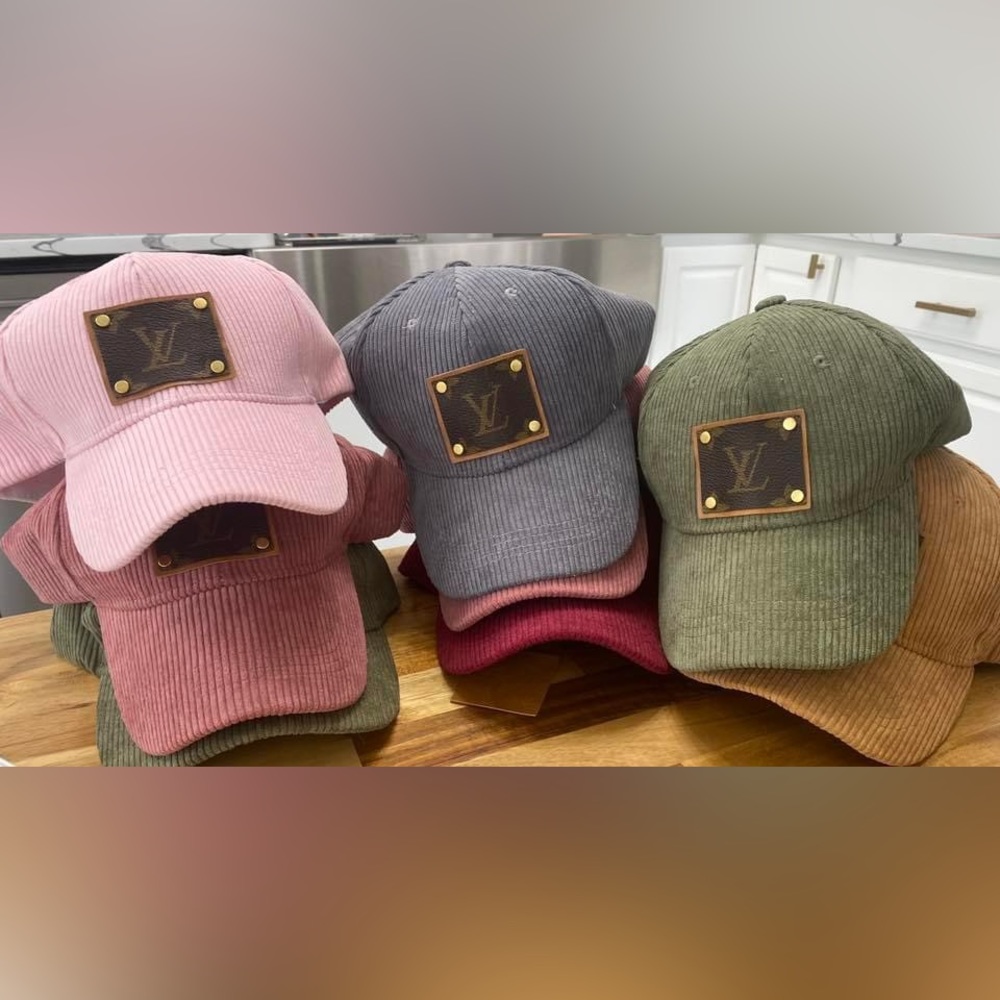 Upcycled LV Corduroy Ball Caps